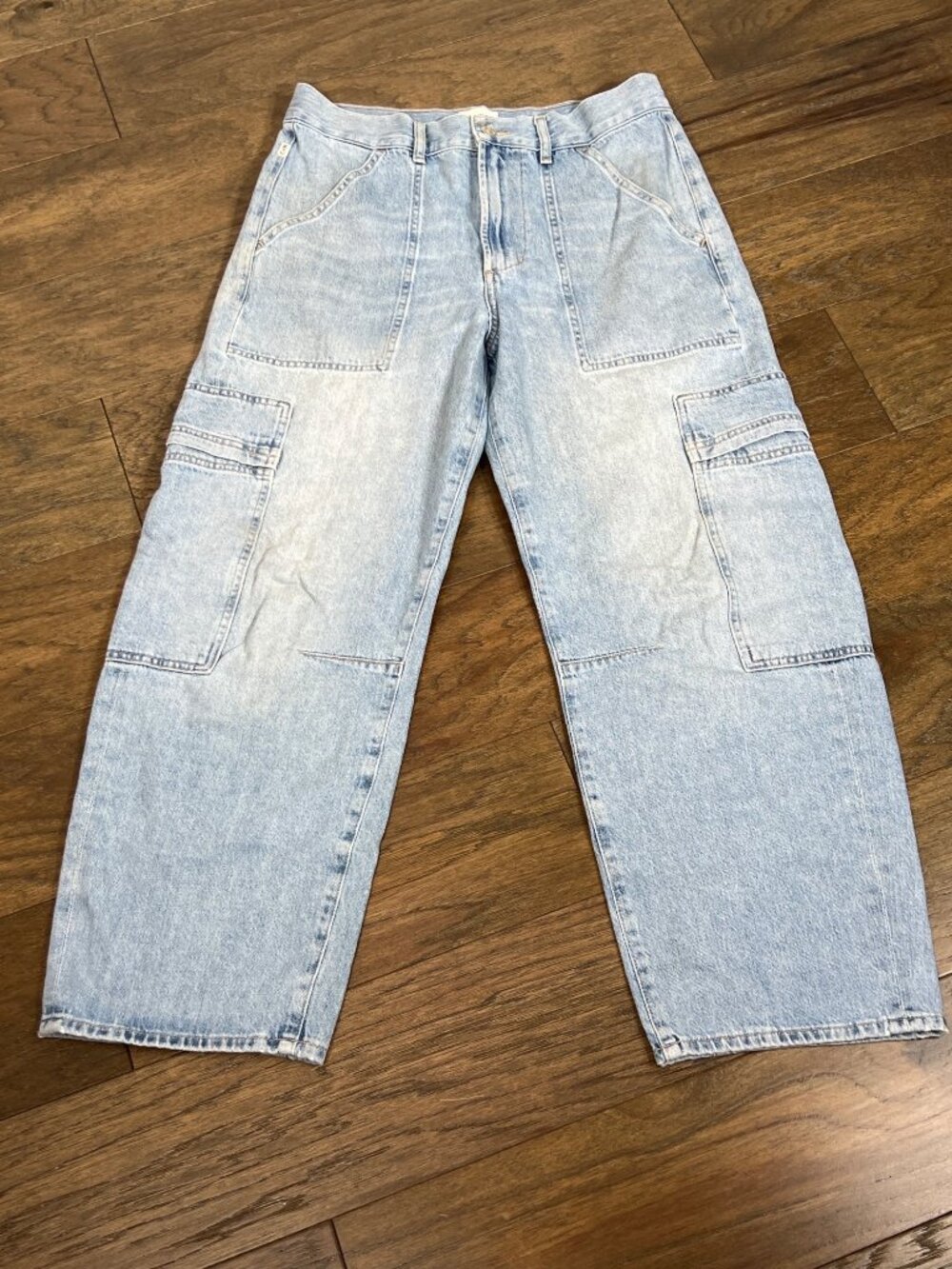CITIZENS OF HUMANITY Marcelle Low Slung Easy Cargo Jeans in Cloud Nine Sz 28 EUC - Picture 1 of 9